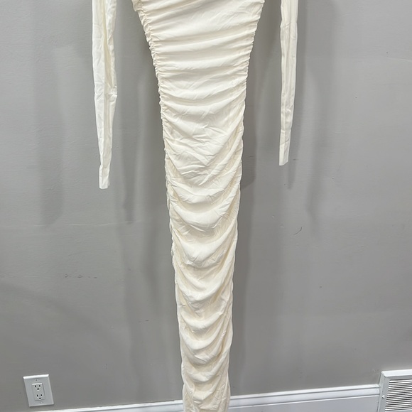 BUMPSUIT Off The Shoulder Mesh Dress in White - Picture 10 of 11